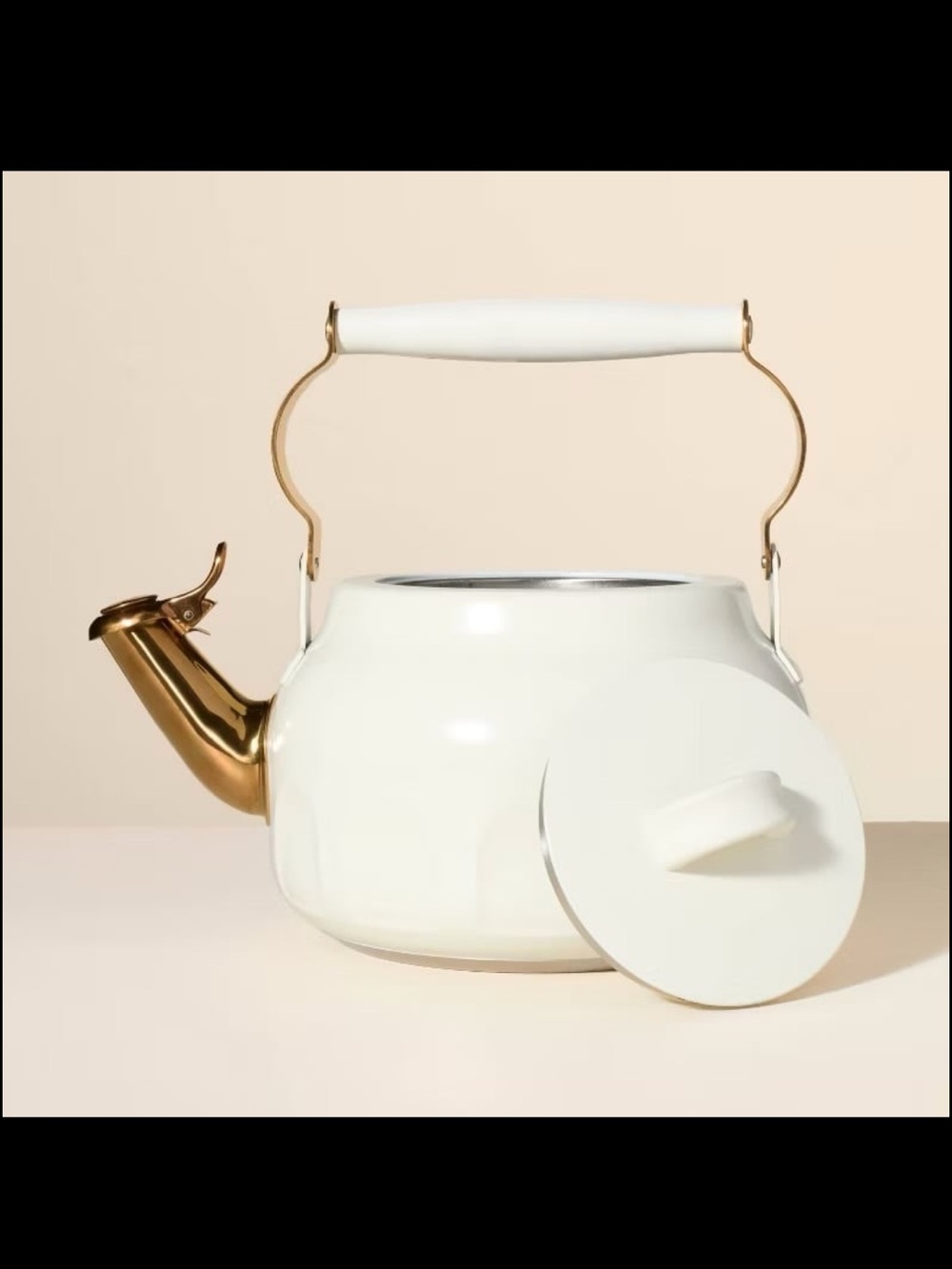 2qt Stainless Steel Arch Cutout Teapot - Hearth & Hand™ with Magnolia